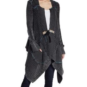 Free People Black and Blue Cardigan